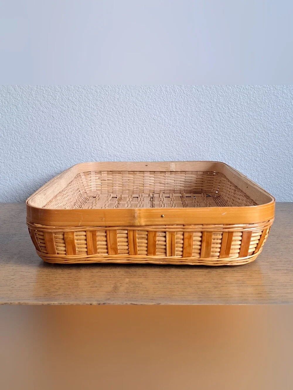 Wicker Bamboo Rectangular Tray  15x10